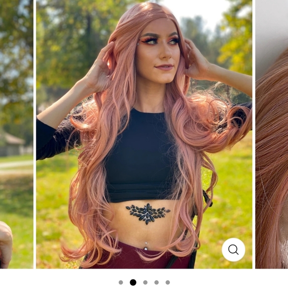 NWT Lunatics Fabulous Hippi Boho Style Rose Gold Wig , Discontinued - Picture 10 of 16